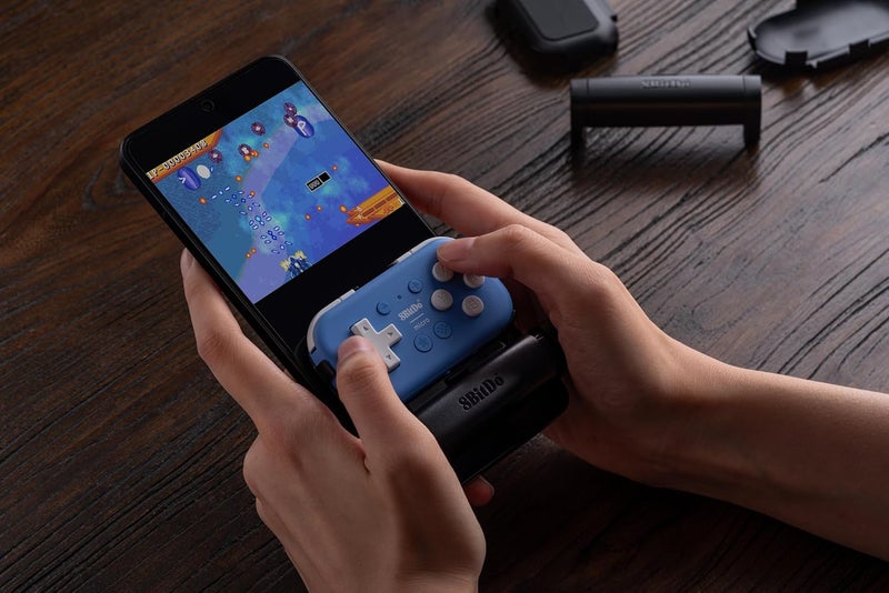 8Bitdo وحدة تحكم صغيرة بحجم الجيب بلوتوث ميكرو مع مشبك موبايل لسويتش وأندرويد، تدعم وضع لوحة المفاتيح (أزرق) - Image 5